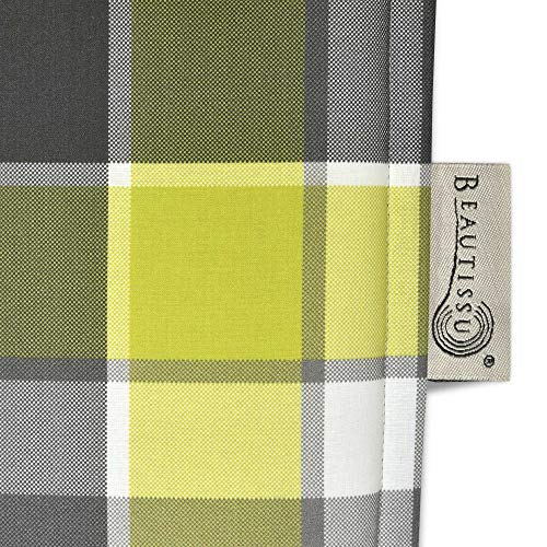 Beautissu Sunny GR Niedriglehner Auflage für Gartenstuhl 100x50 cm in Grün Kariert - Bequemes Sitzkissen Polsterauflage UV-Lichtecht - weitere Designs erhältlich - 6