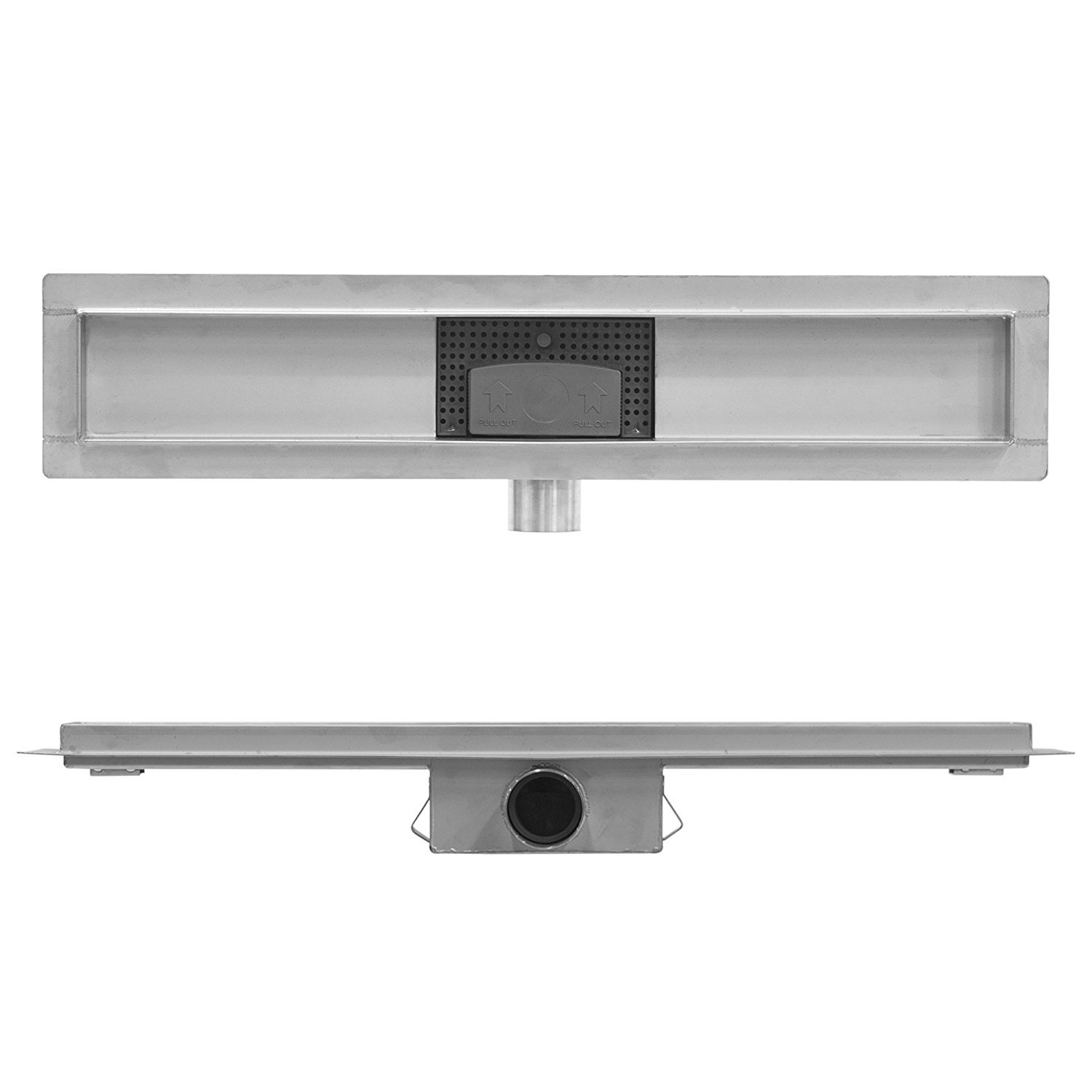 Elbe Douchegoot 70 Cm RVS Betegelbaar, Doucheafvoer Met Sifon En Haarzeef Afvoergoot Gruchsstop Vloerafvoer Plat Complete Set Vloerbevestiging Lengte 60 100 Rn K070b 1607104805