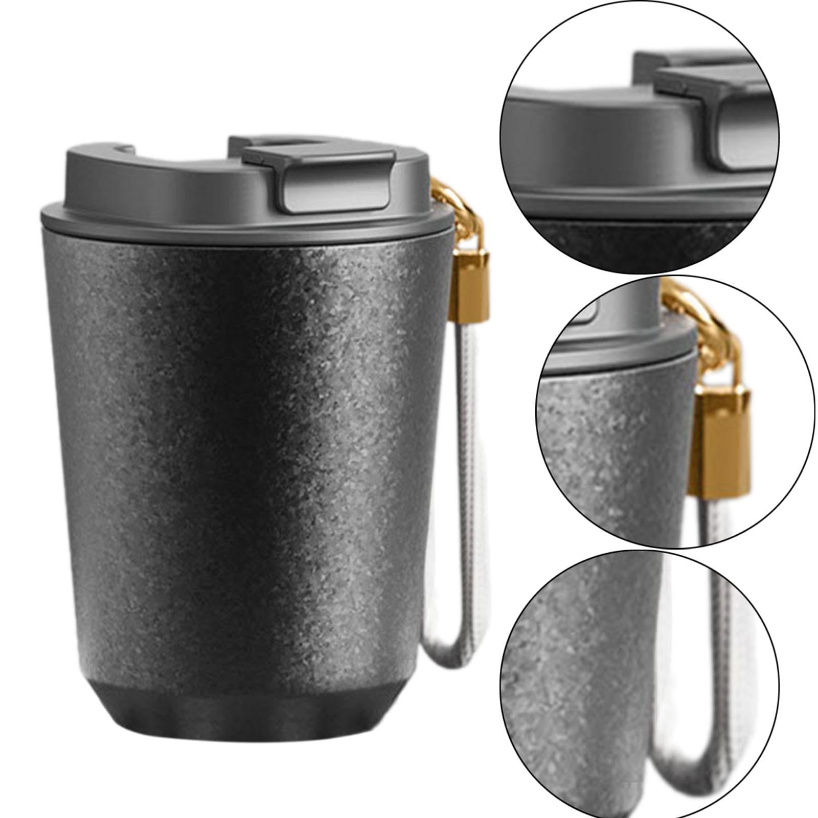 Generic Tasse Isotherme Café Mug Tumbler Gourde Réutilisable En Titane avec Lanière Solide et Couvercle Étanche Conçue pour Aventures Extérieures Maison Voyag, 380 Ml