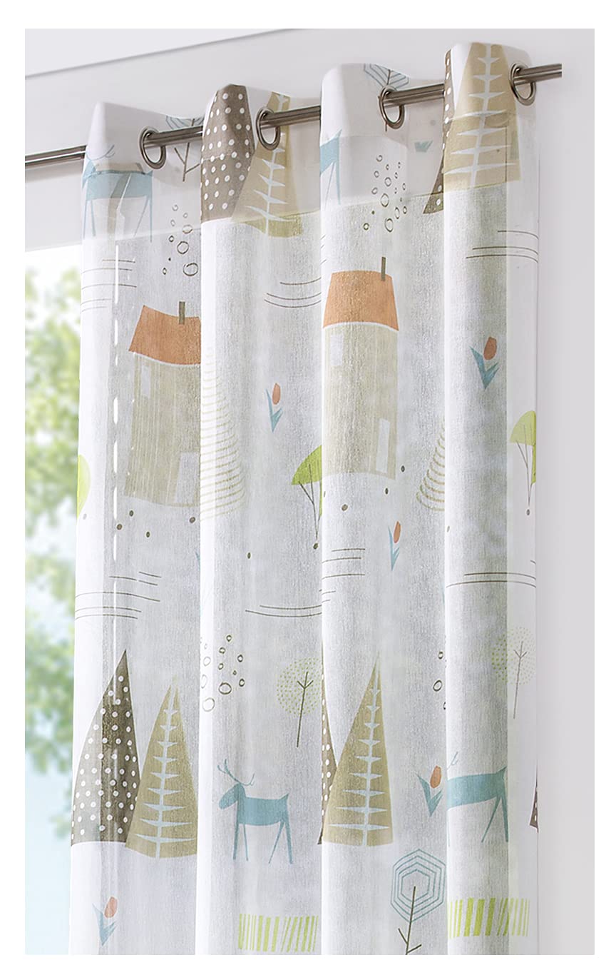 Cortina De Lino Natural 140 X 270 Cm Taupé Verdoso Nature Lin | Maisons