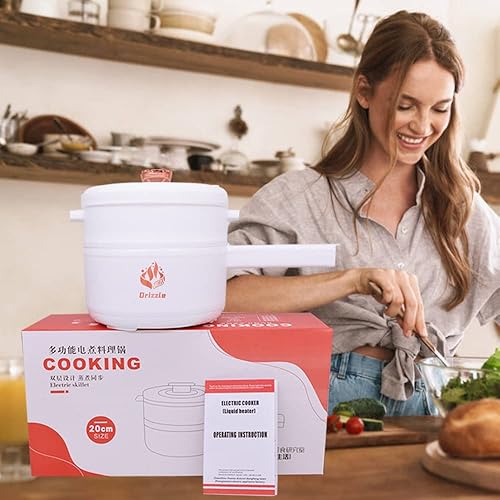 Miniatura 7 de Drizzle Cooker Steamer 1.8L Electrical - Multifunctional Hot Pot Non-stick Pan - Dormitory Office Portable Ramen Cooker Steamer Boil Dry Protection