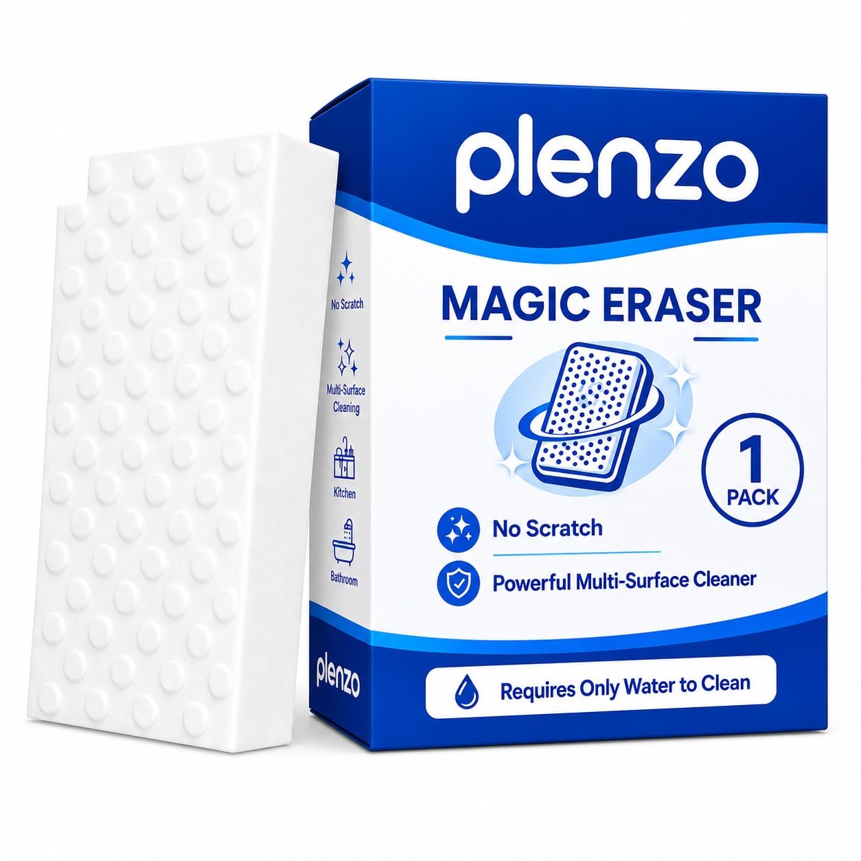 Magic Eraser Sponge, Multi Surface Cleaning Pad, No Scratch Scrub Sponge Wipe (Pack of 1)-image-31