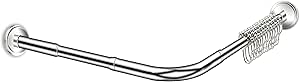 SIKAIQI Asta per tenda da doccia ad angolo in acciaio inox 304 a forma di L, per bagno, negozio di abbigliamento, spazio privato (bianco 90 - 130 x 90 - 130 cm
