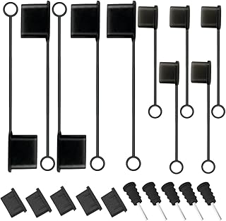 5 Pcs USB C Cable Cover + 5 USB Port Protective Cover + 5 USB C Dust Plugs Caps + 5 Anti Dust Protectors for 3.5mm Headphone Jack