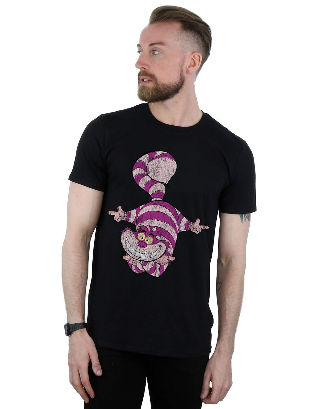 – Disney Men's Alice in Wonderland Cheshire Cat Upside Down T-Shirt