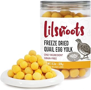 Freeze Dried Quail Egg Yolk Dog Treats 11.3 oz Single Ingredient Pet Treats for Dogs, Cats, Healthy Freeze-Dried Pet Food Meal Topper Grain&Gluten&Rawhide Free No Additives Training Treats