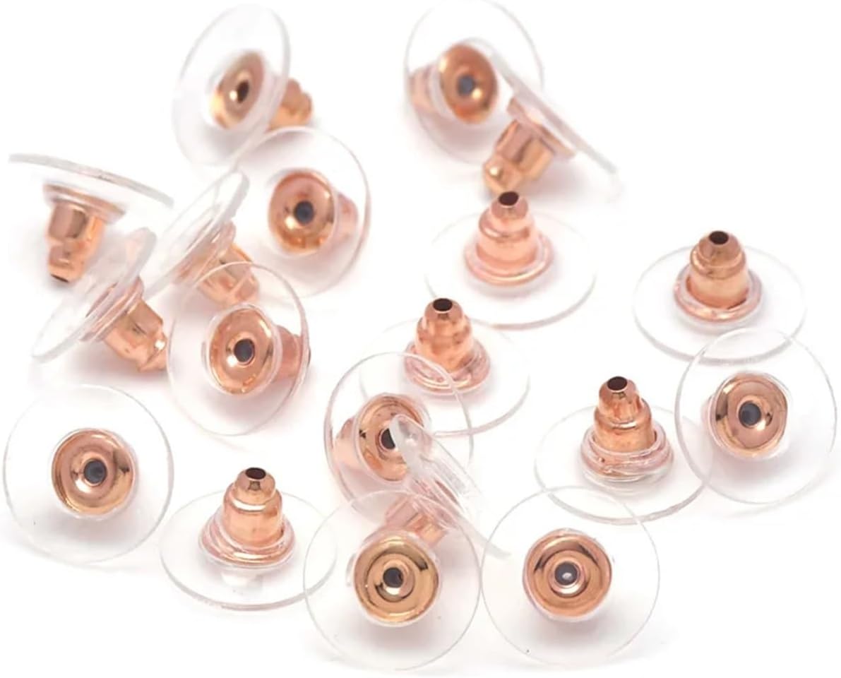 Earring Backs 500 Pcs Bullet Clutch Earring Backs with Pad Ear Nut Stainless Steel Stopper Plugs for Jewelry Findings Components for Studs(Rubber Earring Back)