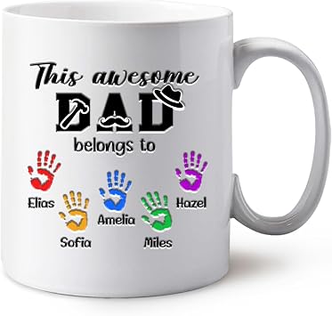 Custom Mug with Your Picture/Logo/Text, Fathers Day Gift for Dad, Customized Coffee Mug, Personalized Gift for Dad from Daughter Son, Birthday Gift for Men, Coffee Cup 11oz