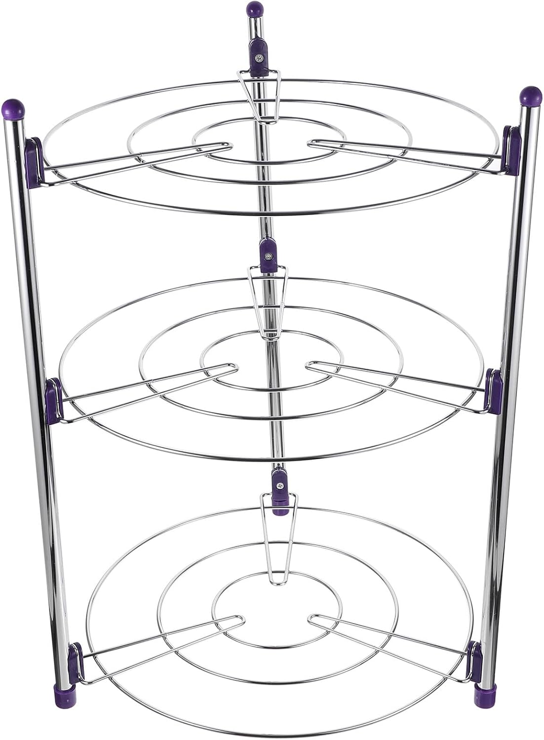 Multi-function Stainless Steel Kitchen Pot Rack 3-tier Floor Standing Pan Organizer Household Pot and Pan Storage Shelf Silver