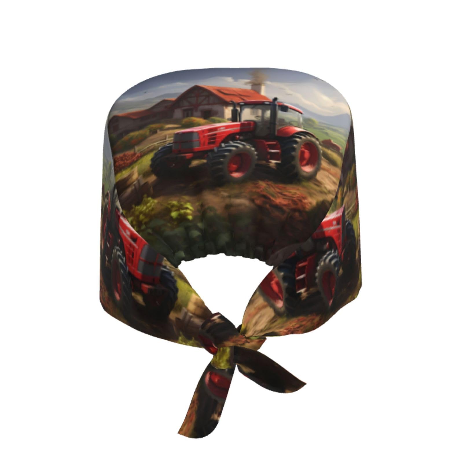 YYHWHJDE Breathable Work Hat Tractor Farm Prints Adjustable Comfortable Chef Hat for Women & Men Black