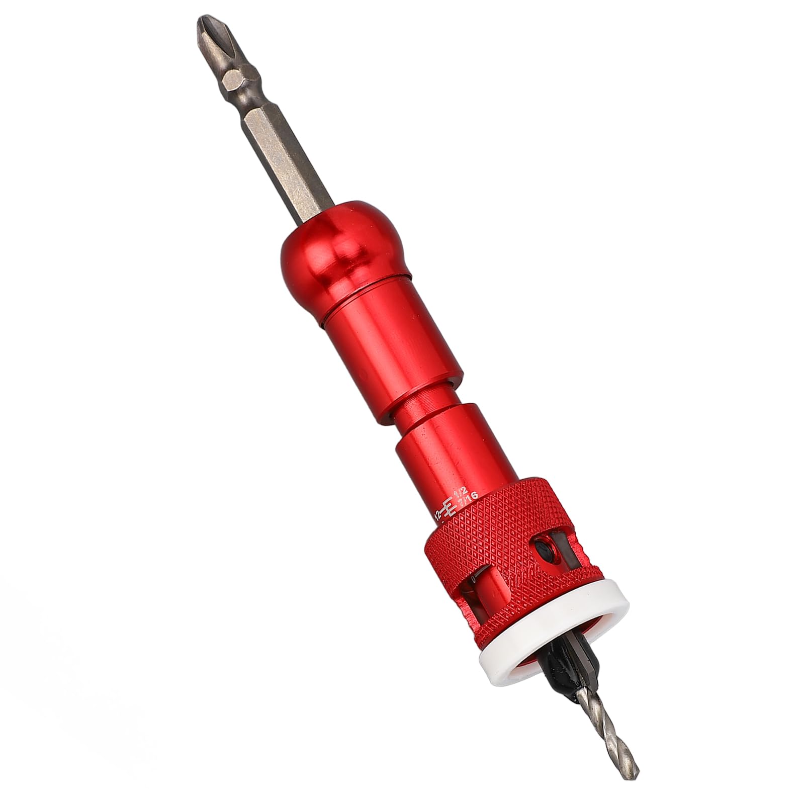 Senkbohrer-Set für Holz, 82°‑Hartmetallspitze, Vorbohrungs‑Satz mit einstellbarem Tiefenanschlag, 5‑teiliges HSS‑Holzbohrerset für Hand‑ und Elektrobohrmaschine