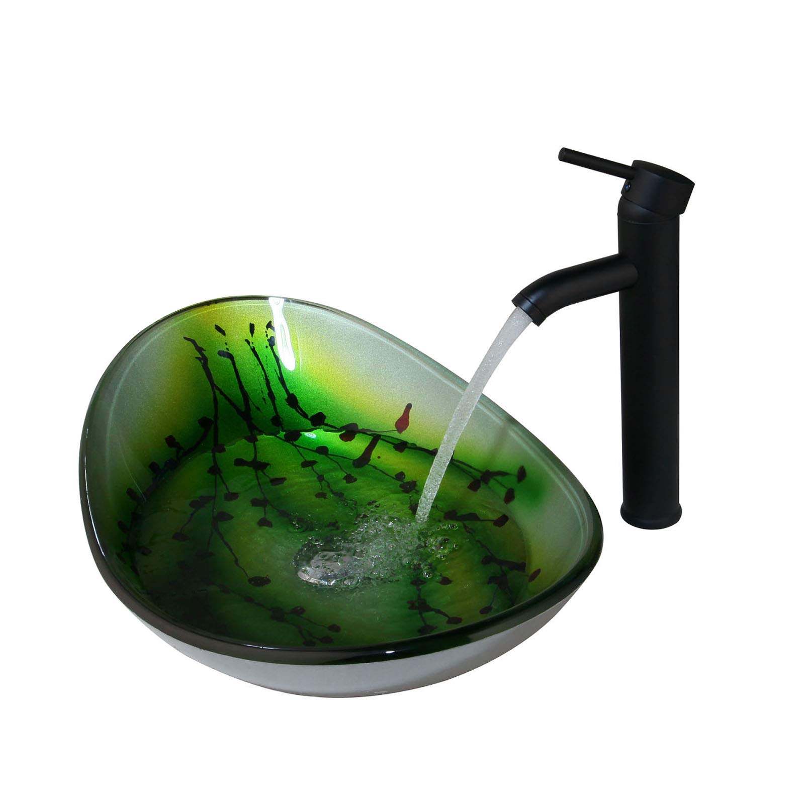 Lavabo en verre trempé pour remplacer une vasque entartrée, livré avec robinet et vidage
