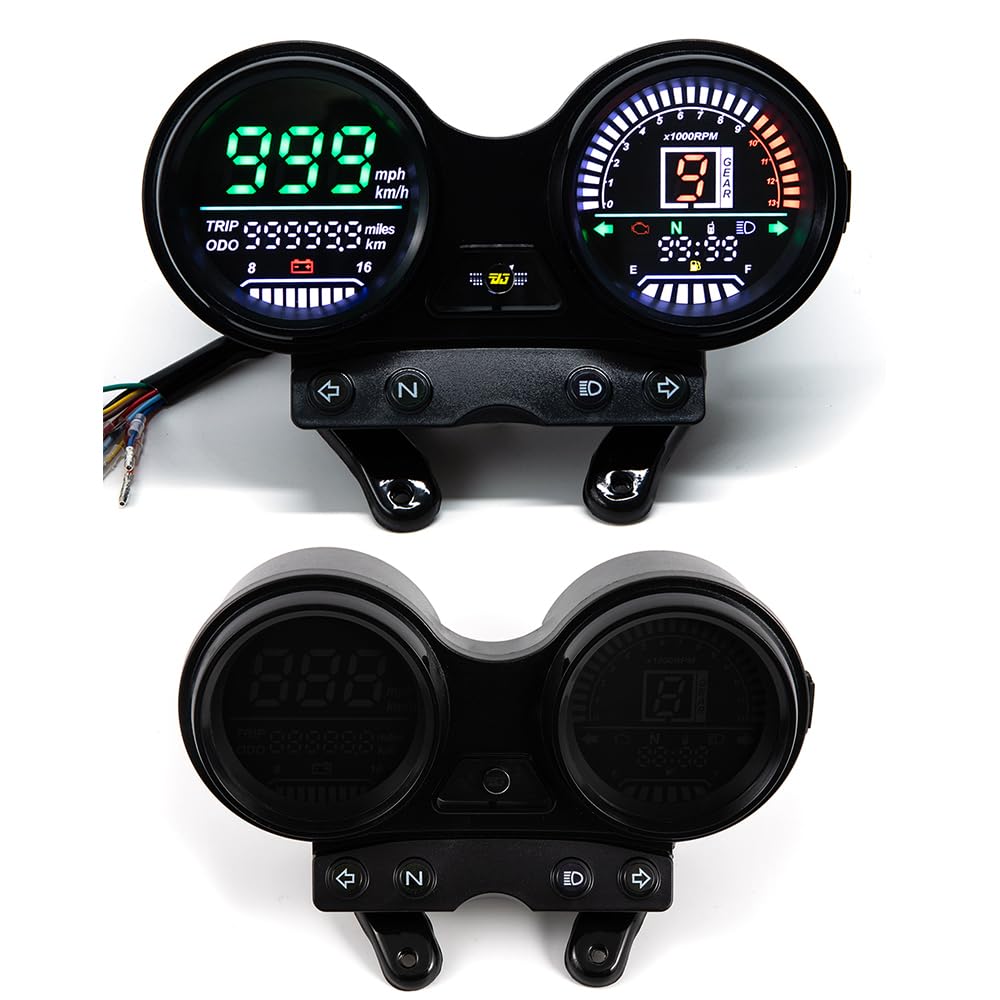 Universal Motorrad Digitaler Tachometer LED drehzahlmesser motorrad Hintergrundbeleuchtung Digital Kilometerzähler