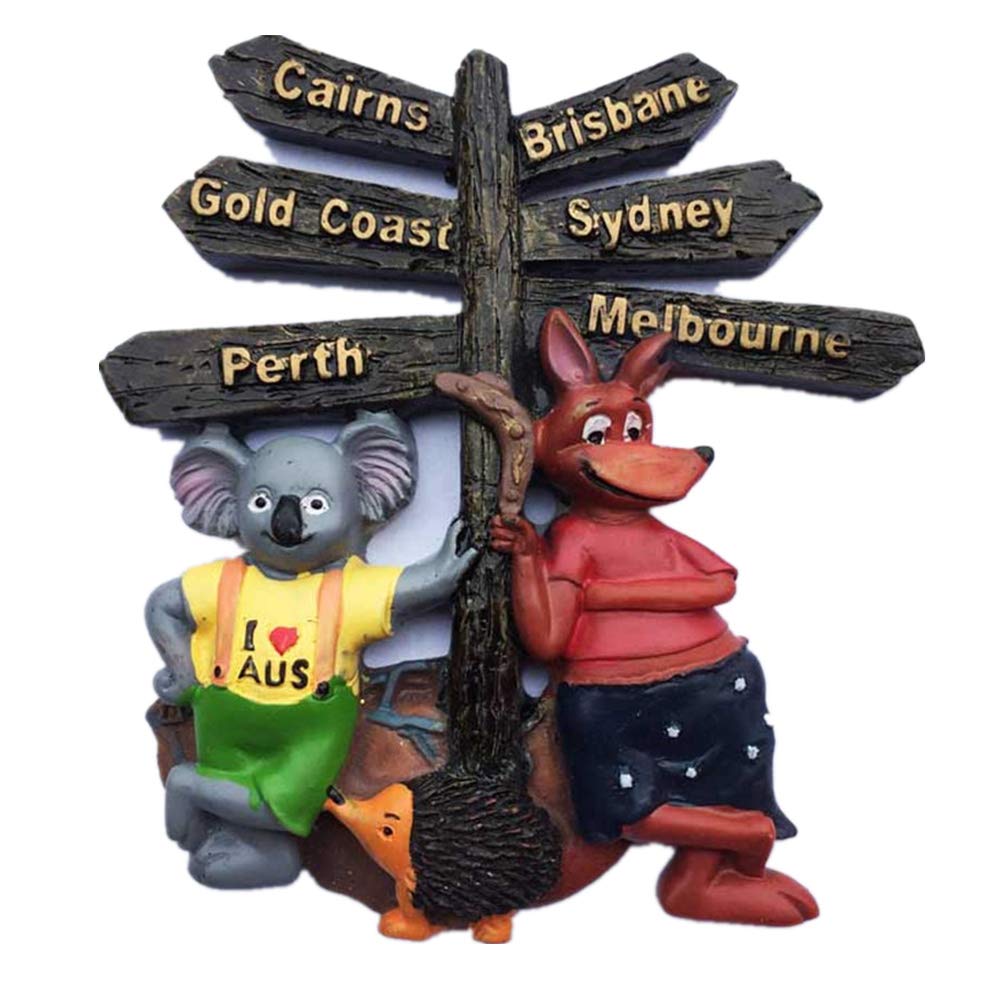 Muyu Magnet Blue And White Australia Animal Kangaroo Koala Street Sign Fridge Magnet Travel Sticker Souvenir,Home & Kitchen Decoration. Australia Refrigerator Magnet