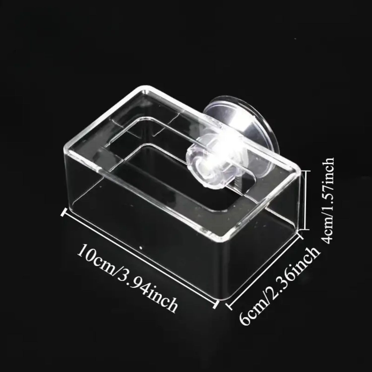 VAYINATO® 1pc Rectangular Shaped Acrylic Fish Feeding Box with Suction Cup, Transparent Fish Feeder, Aquarium Fish Tank Accessories Cichild, Beta, Goldfish, Spirulina and Koi Pond by Petzlifeworld 3