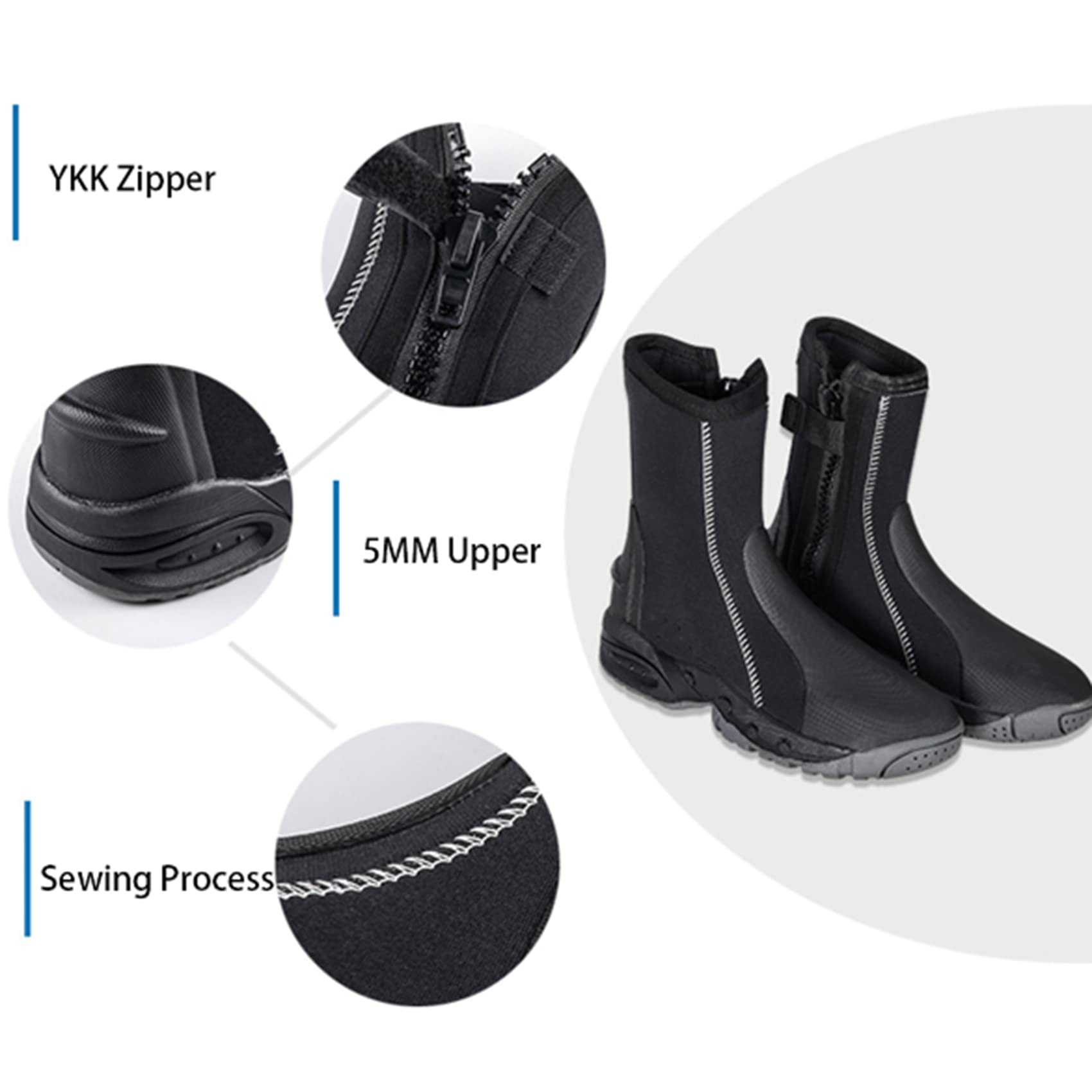 Botas de Buceo de Neopreno 5 mm Surf Scuba Buceo Natación Natación Windsurf Pesca bajo el Agua Kitesurf Equipment Beach Shoes Snorkeling