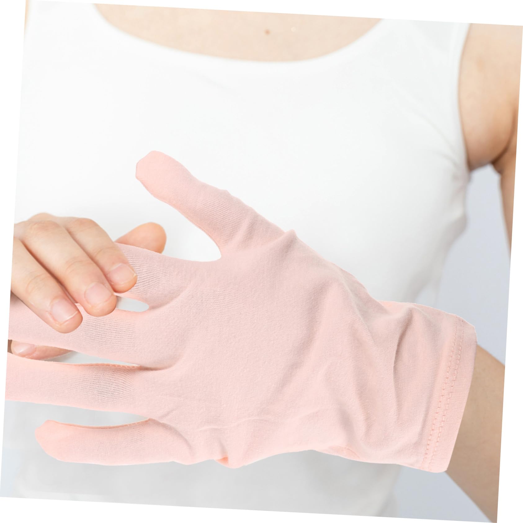 POPETPOP 2 Pairs Sleeping Gloves Hand Moistirizer Overnight Spa Gloves Moisturizing Mitts for Hand Skin Care