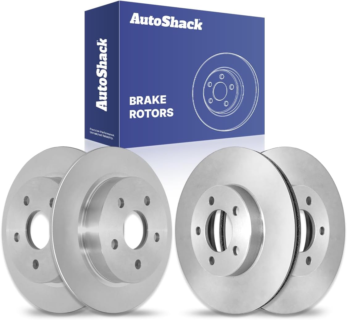 AutoShack Front Vented & Rear Solid Brake Rotors 4-PC Set Replacement for 1999-2005 Pontiac Grand Am 1999-2004 Oldsmobile Alero