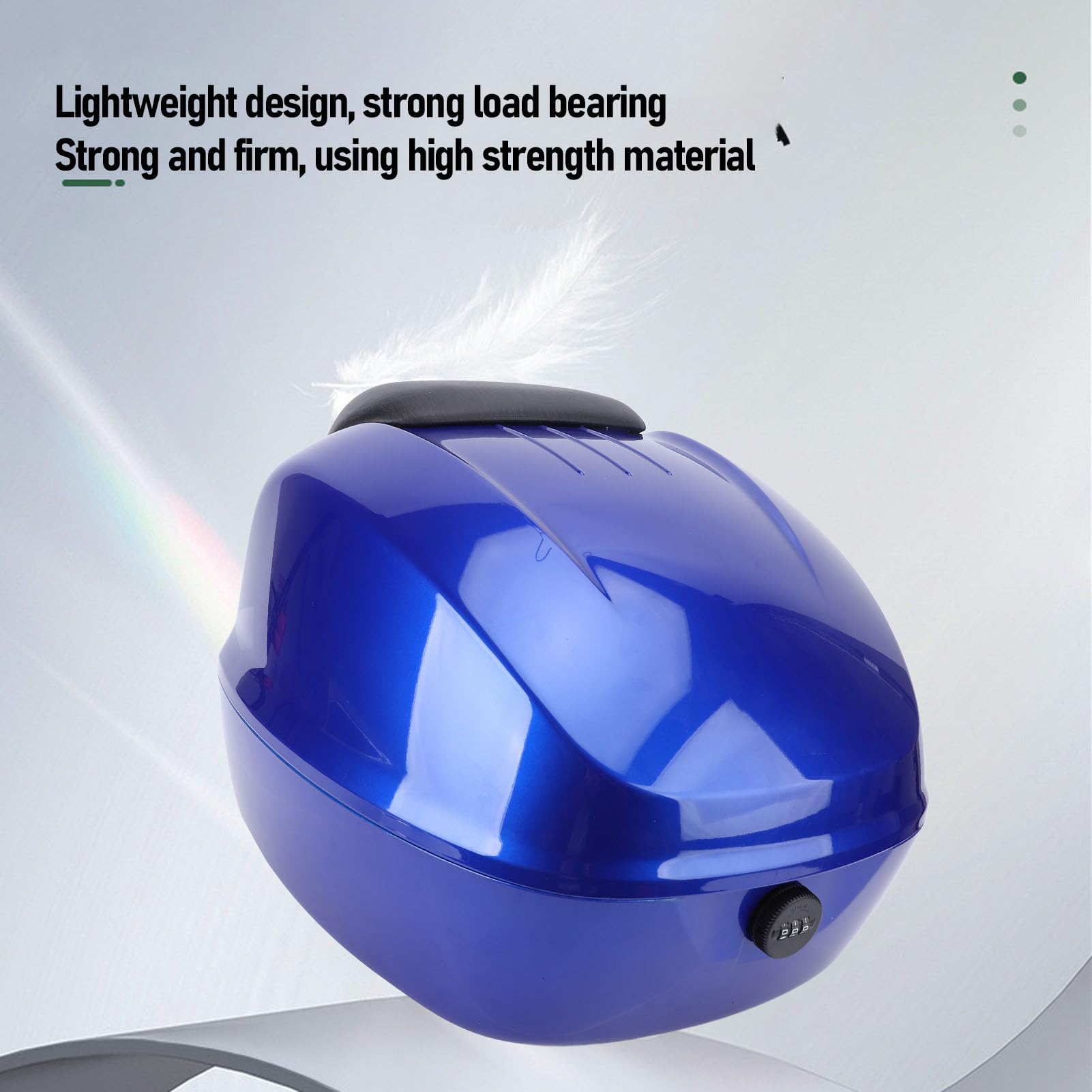 CHICIRIS Top Case de Moto, Coffre de Rangement 33 L ABS Verrouillable avec Doublure en PU Amovible et Lavable pour Motos, Scooters, Vélos électriques (Blue)