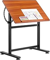 VEVOR Adjustable Drafting Table 0°-90° Tilt Drawing Desk, Sturdy H-Frame Artist Workstation for Drawing, Writing, Crafting (40KG Capacity)
