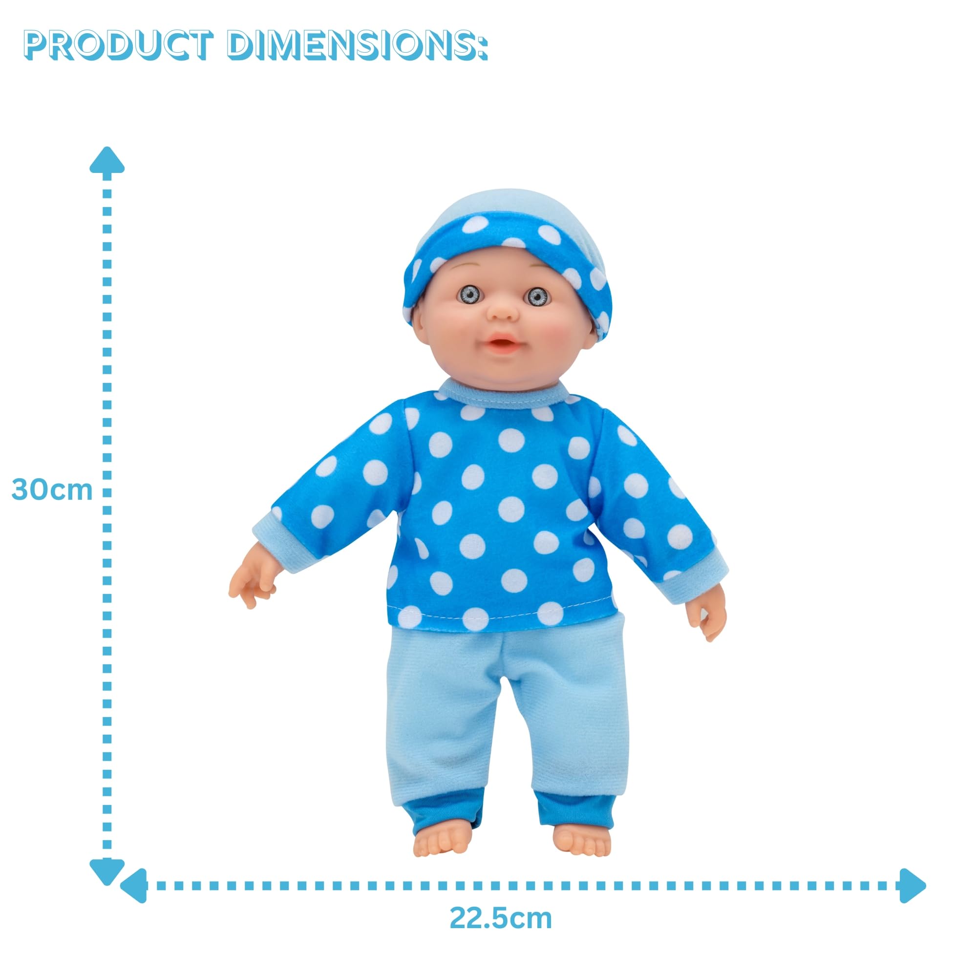 Dolly Tots Twin Dolls - Bambola parlante da 30 cm, bambola dal corpo morbido, bambole per carrozzine, passeggini e asilo nido, 5 suoni interattivi, ideale prima bambola per bambini, dai 18 mesi in su