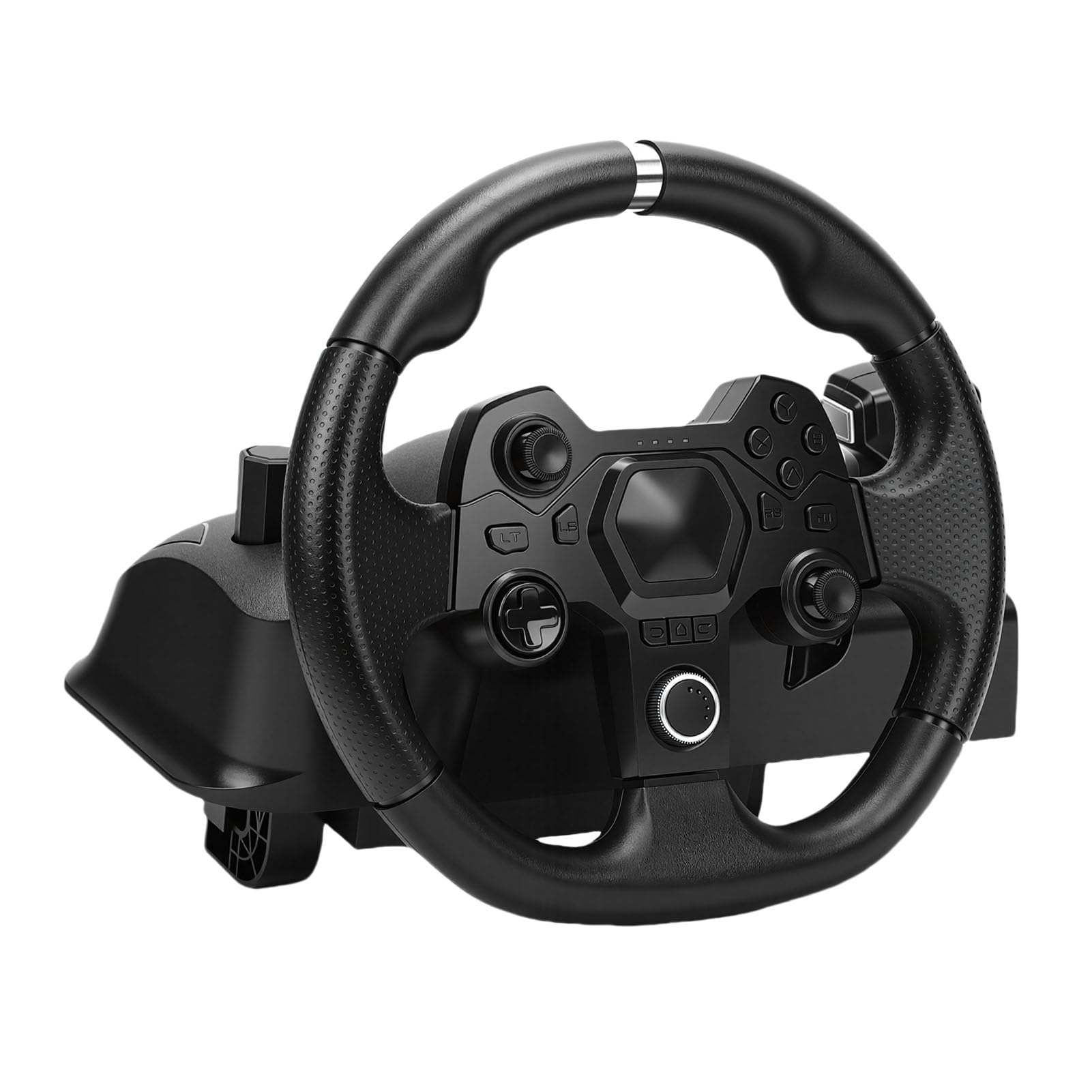 Tonysa Dinamica dello Sterzo Regolabile Volante da Gioco da 11" e Set di Pedali per Console con compatibilità Multipiattaforma e Fissaggio Al Desktop per Giocatori