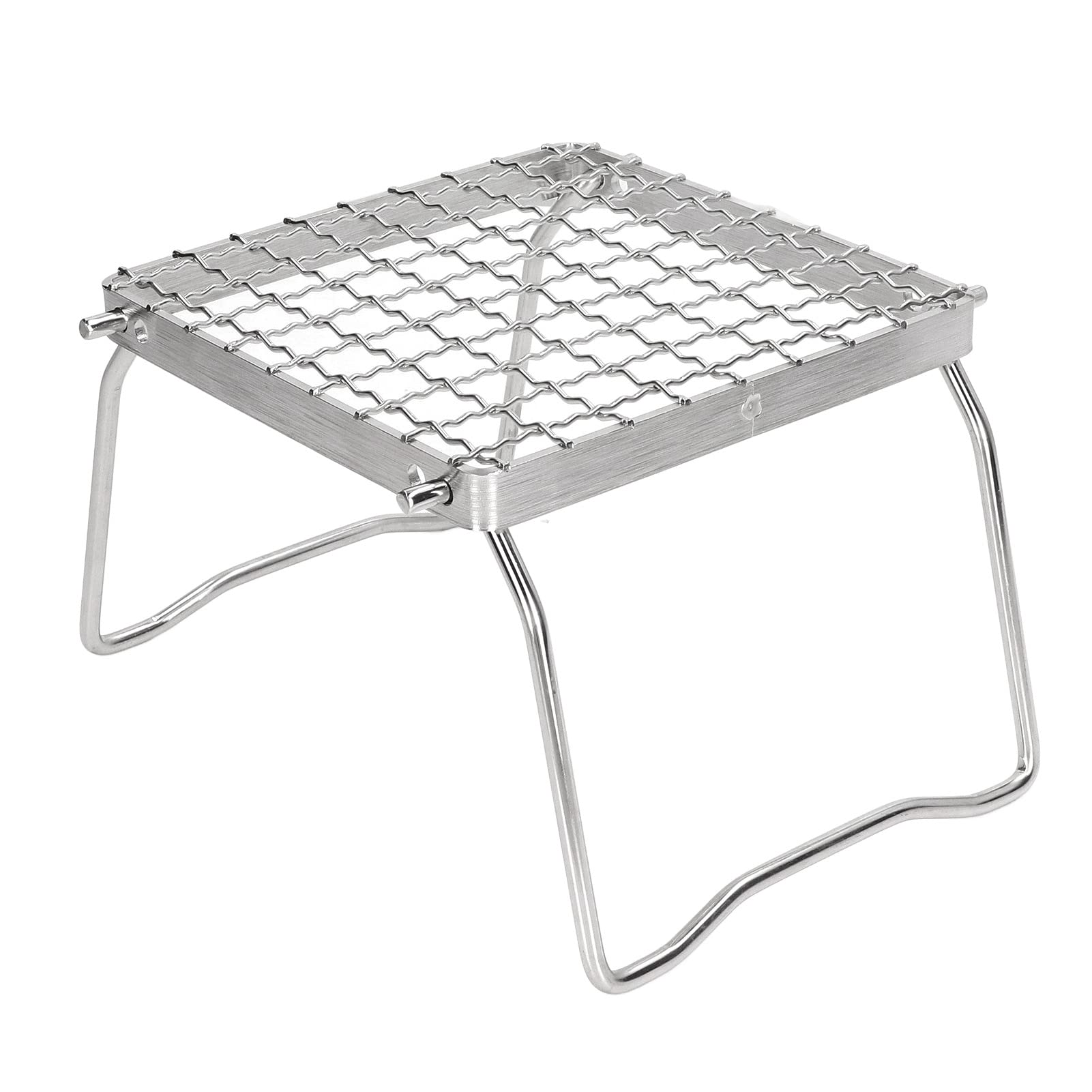 Wakects Grille de Barbecue Pliante, Mini Barbecue en Acier Inoxydable, Grille de Feu de Camp de Support de Camping Portable avec Sac de Rangement pour Pique-nique en Plein Air