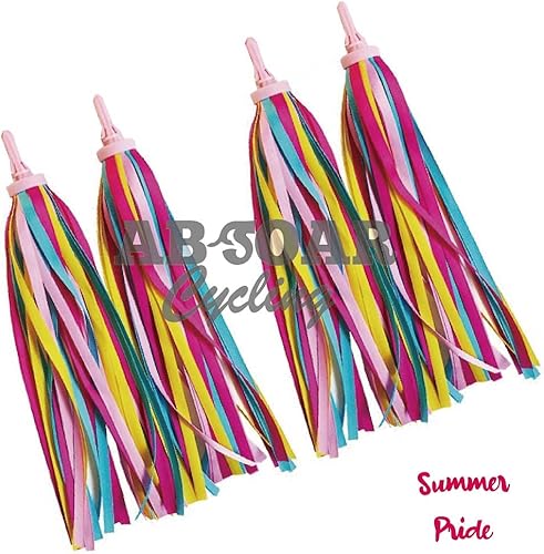 Miniatura 10 de Colorido bicicleta Streamer niñas niños bicicleta borla cinta manillar scooter serpentinas 2 pares 32 bandas Pájaro tropical + orgullo de pavo