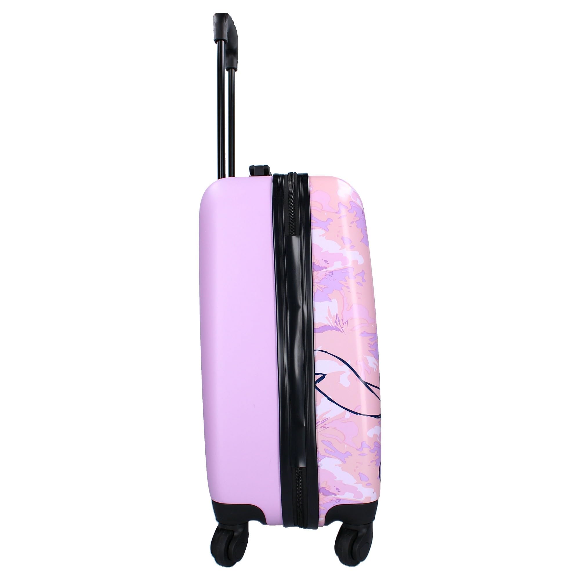 Vadobag STITCH e ANGEL - Valigia rigida in ABS Trolley da Viaggio per Bambini - 4 Ruote - Maniglia Estensibile - 46x33x21cm - Capacità 31 Litri - Colore Rosa