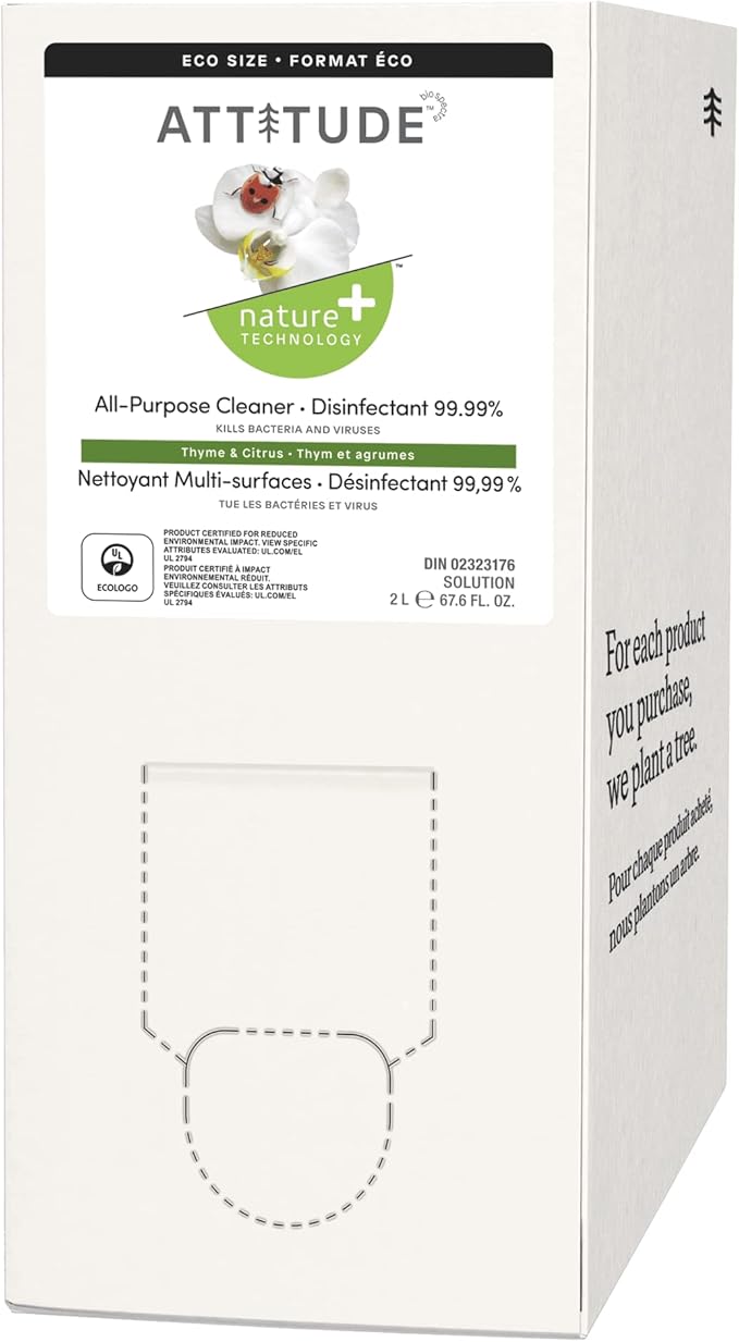 ATTITUDE AllPurpose Cleaner Disinfectant 99.99, Eliminates Bacteria