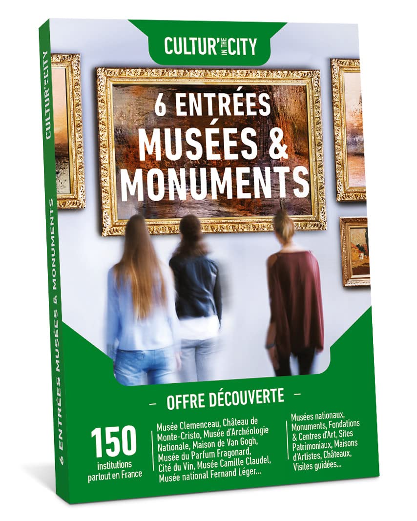 Cultur’in The City - Coffret Cadeau - Divertissement - Musées et Monuments Découverte - 6 Entrées - idée Cadeau en Famille ou Entre Amis