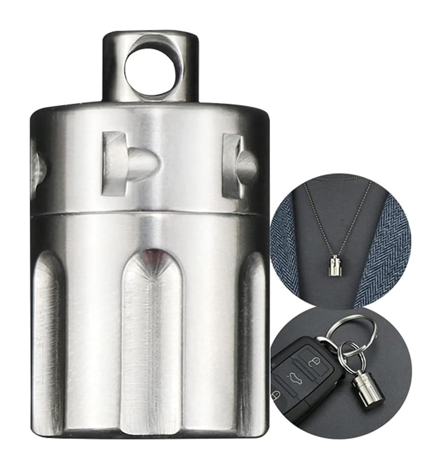 Pill dispenser Portapillole in titanio, mini collana portapillole, bottiglia portapillole portachiavi, for viaggi all'aperto (Size : Inner diameter 18mm)