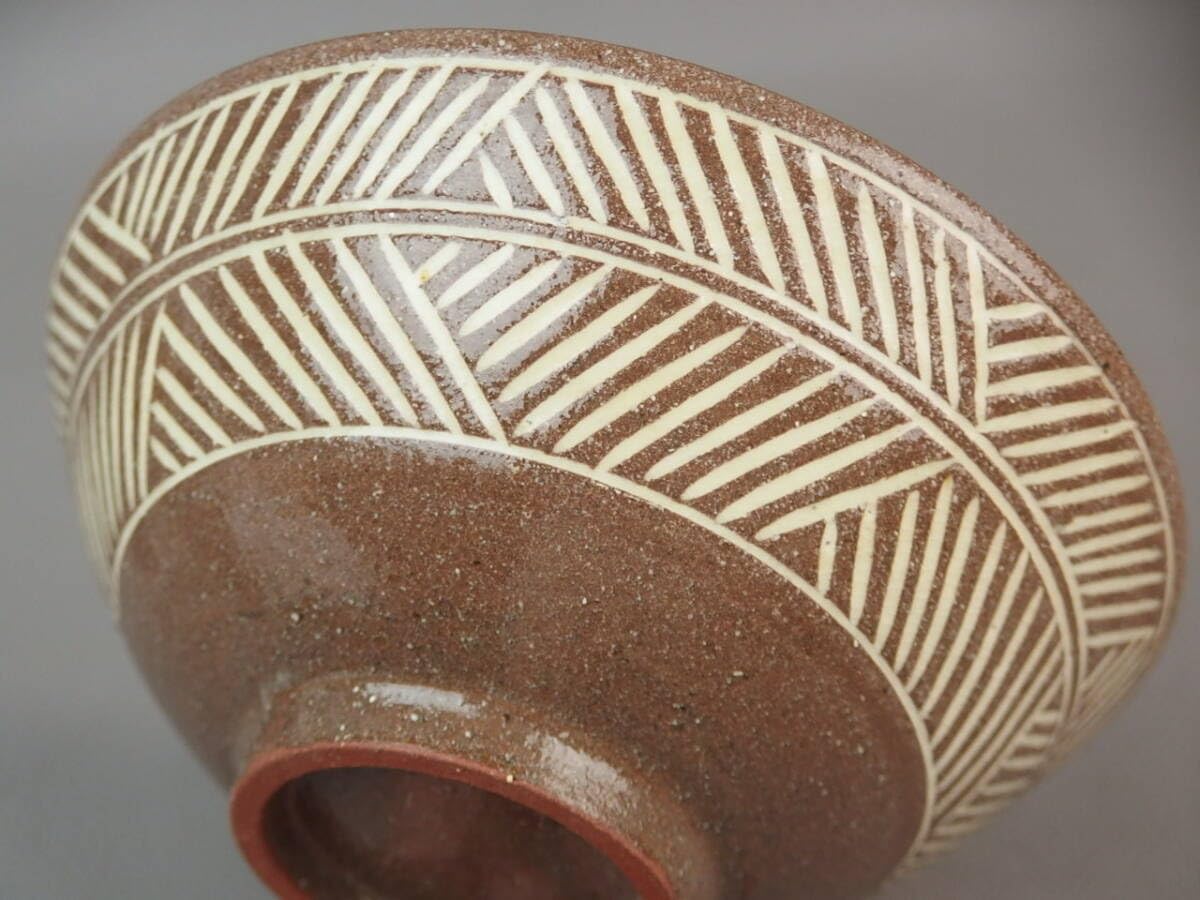 b34 細水指 京焼 芦に落雁 中村陶彩 茶道具 古物 R656 水指