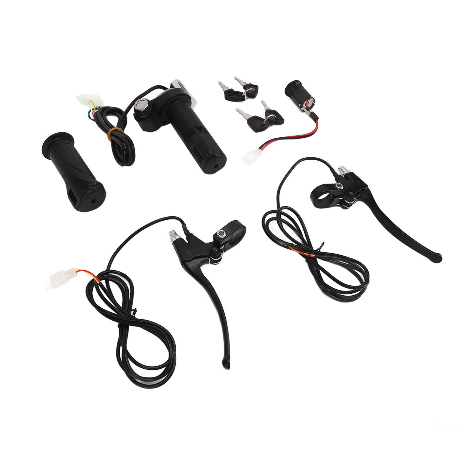 Poignée d’accélérateur pour vélo électrique, poignée de vitesse à torsion en alliage d’aluminium et ABS avec 5 voyants pour vélo électrique 48 V – Modification de vélo électrique,