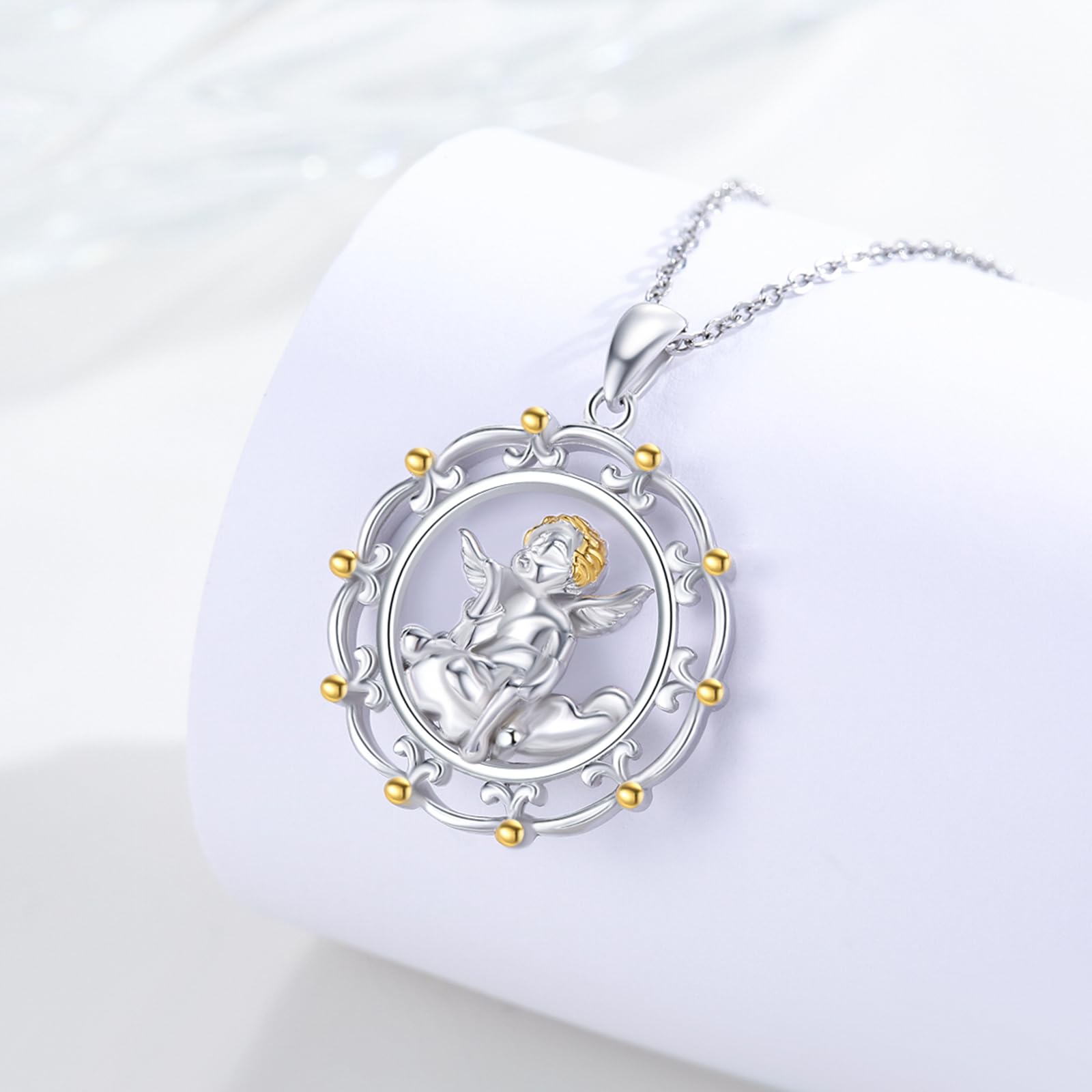 Schutzengel Kette 925 Silber Engel Anhänger Halskette Mädchen Geburtstag Geschenke Für Frauen Mädchen Kinder