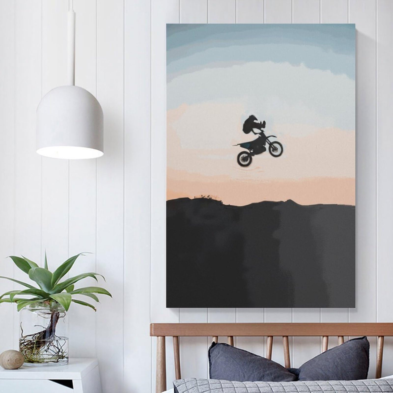 WKMoney Art Extreme Pinturas de motocross arte de pared sobre lienzo abstracto lienzo arte de pared para sala de estar dormitorio decoración de pared arte moderno 19.7 x 29.5 in