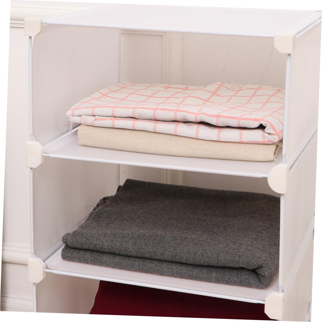 Practical Layered Clothes Storage Rack Organizer Cabinet for Bedroom and Home Sturdy Resin Design for Efficient Wardrobe Organization for Clothing and Accessories