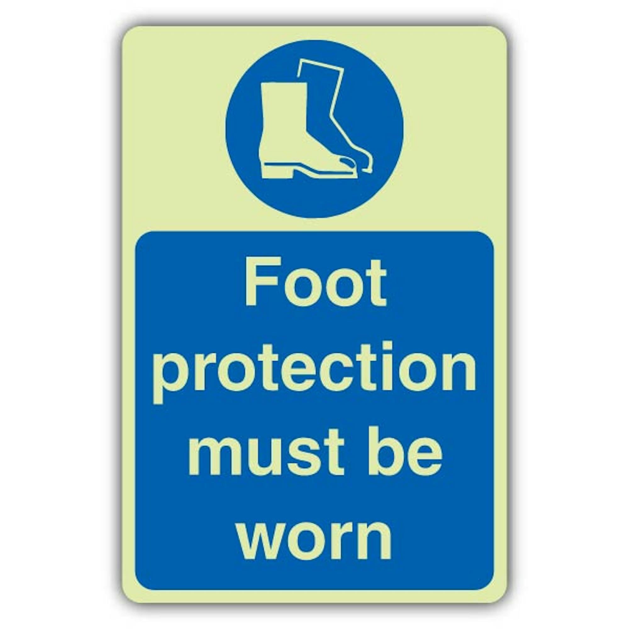 V Safety Foot Protection Must Be Worn Panneau 300 x 450 mm