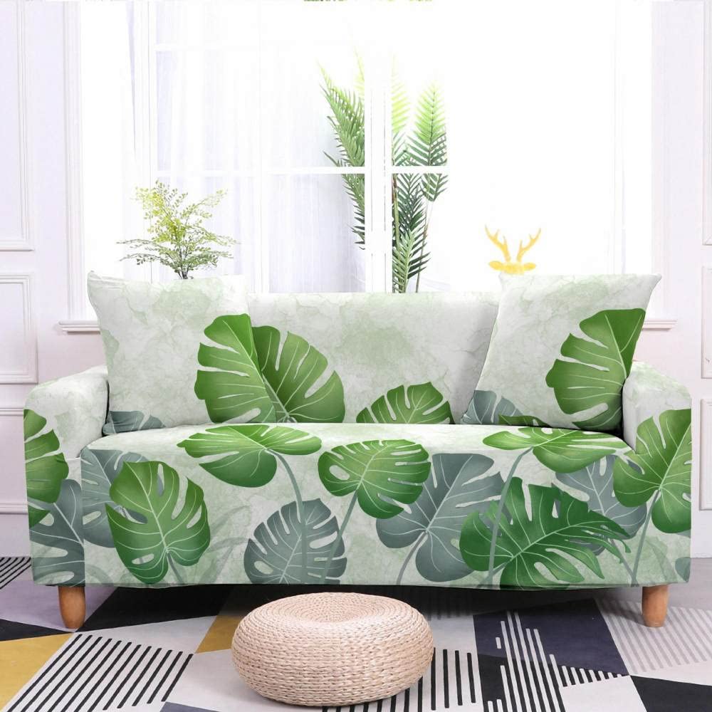 Housse de canapé élastique douce pour un salon vert frais et cocooning