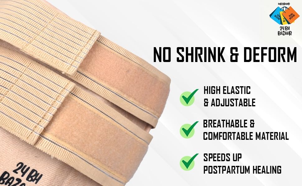 24 BH BAZAAR Abdominal Belt Pack of 2 | Free Size | Beige | Dual Strap Postpartum, Maternity & Back Support Belt for Women & Men | Belly Support, Tummy Control, Back Pain Relief - Image 4 thumbnail