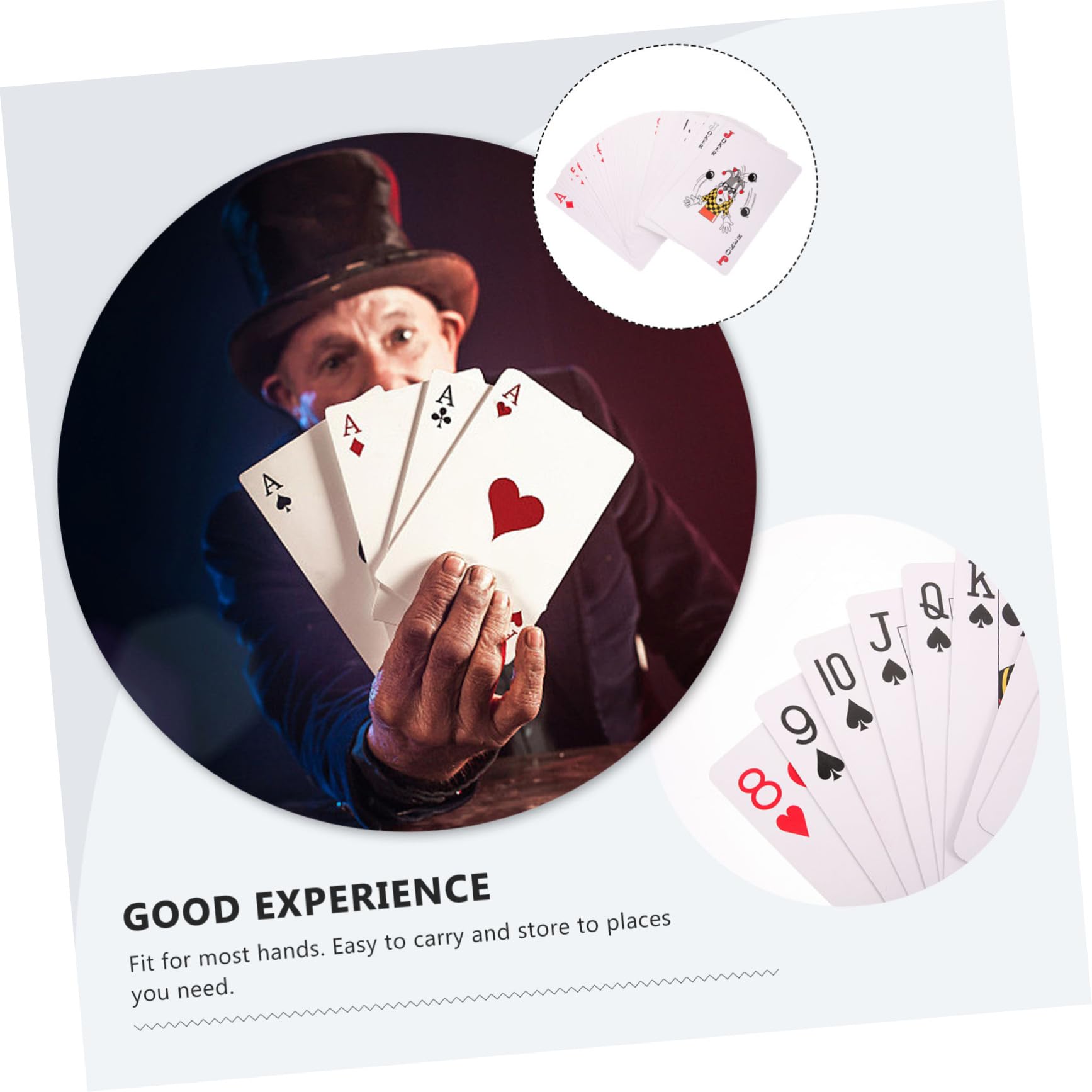 Juego de Cartas de Póker Gigante para Adultos, Cartas de Papel Fáciles de Guardar y Llevar, Ideales para Juegos de Mesa y Viajes, 1 Set