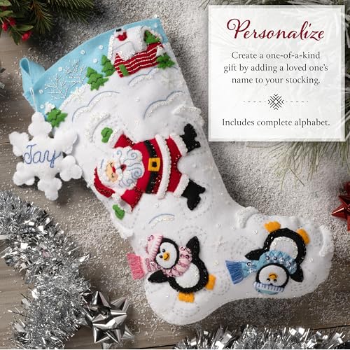 Chaussette en feutre Bucilla : kit complet pour décoration de Noël réussie - 4