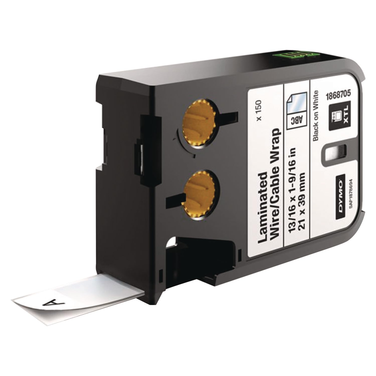 Dymo XTL Pack de 150 Etiquettes pour Gaine de câble/fil stratifié 21 x 39 mm Noir sur Blanc