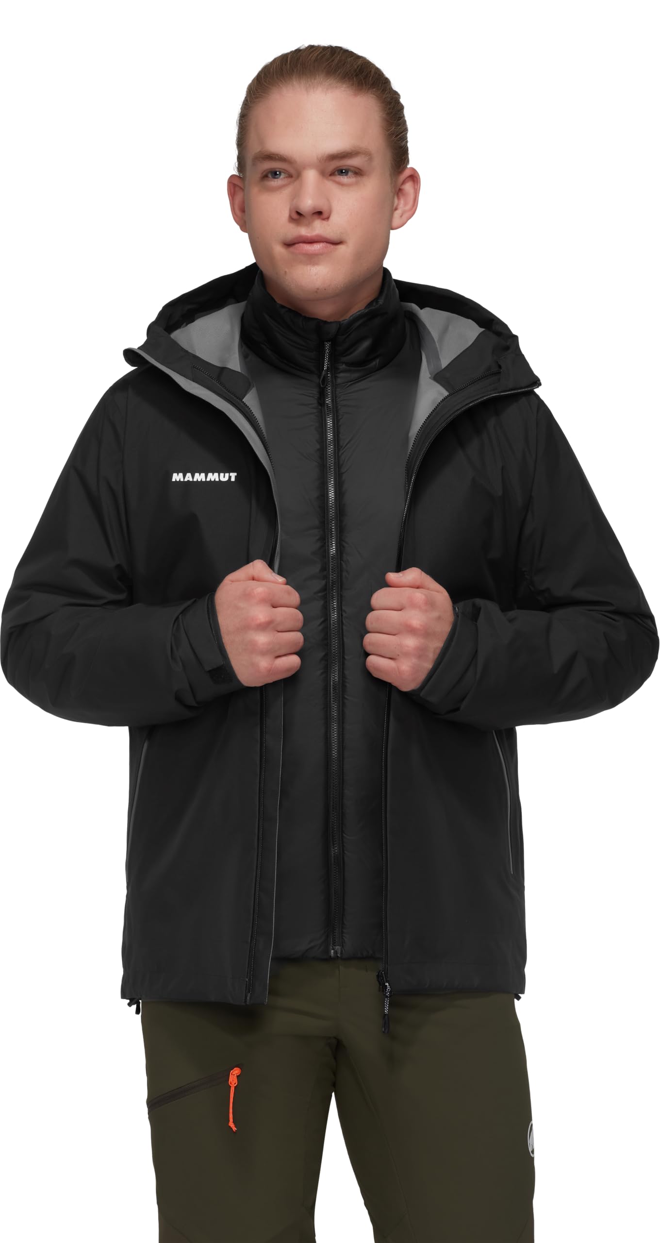 Mammut Alto Light 3 in 1 HS Hooded Jacket Herren Kombijacke Freizeitjacke wasserdicht mit Kapuze schwarz schwarz