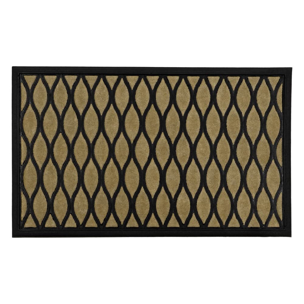 JVL Vienna Rubber Backed Scraper Doormat, 45x75cm, Droplet