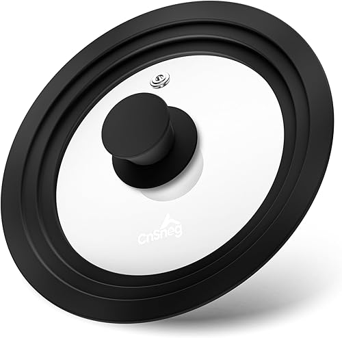 Tapas universales para ollas, sartenes y sartenes, tapa de sartén de 7, 8 y 9 pulgadas, tapa de olla de vidrio templado con borde de silicona