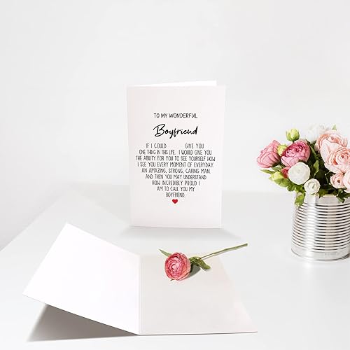 Miniatura 3 de Chenive Tarjeta de felicitación Heartfelt Boyfriend, tarjeta de cumpleaños para novio, tarjeta de aniversario para él, How Increably Proud I Am To