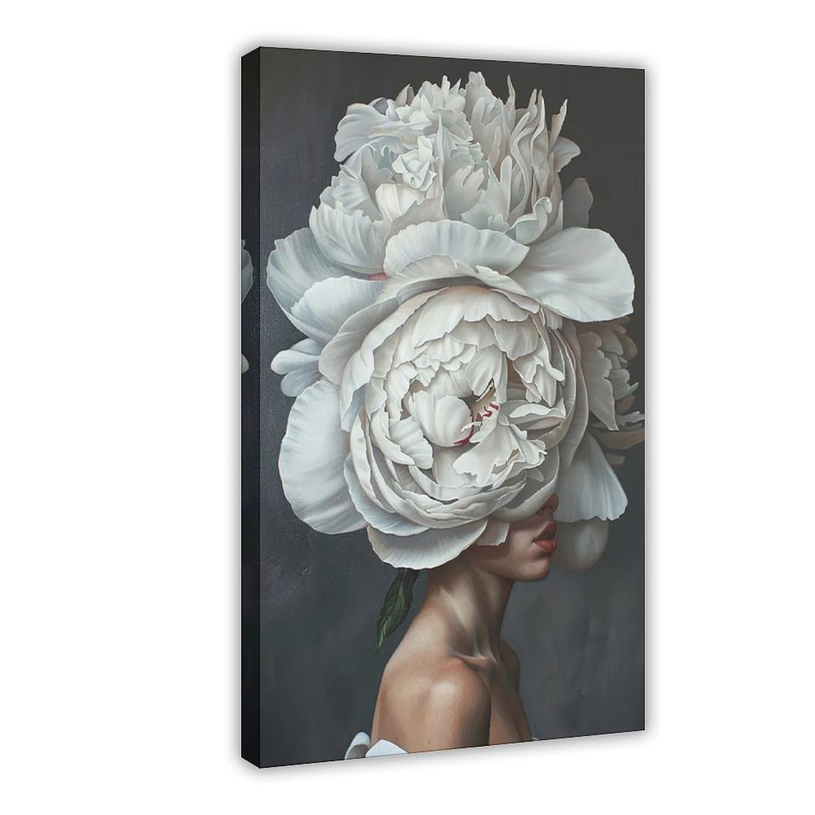 Bareronor Floral Woman Portrait (2) Canvas Poster Bedroom Decor Landscape Office Room Decor Gift 12" L X 18" W