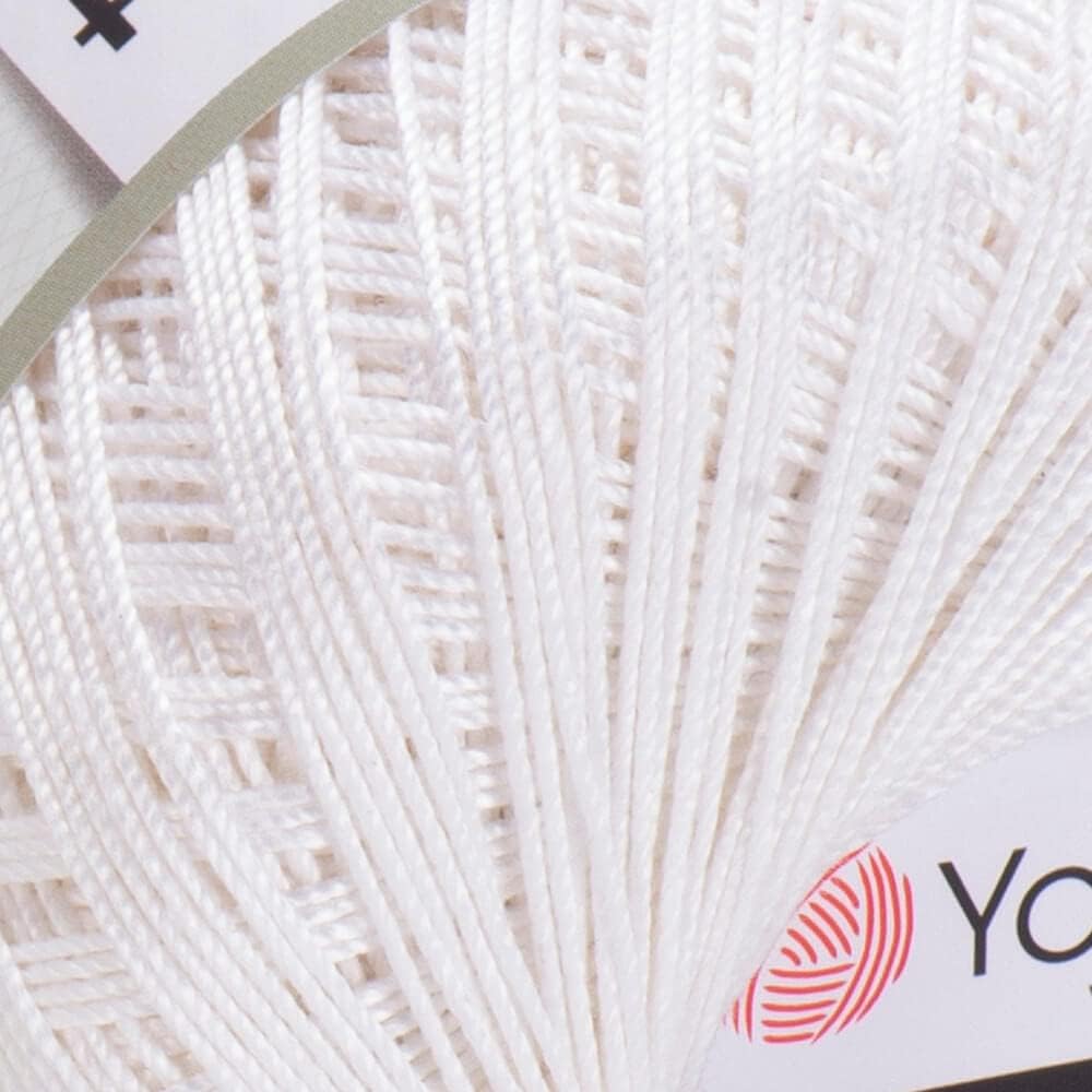 Yarn Art 2 Skein(Ball) YarnArt Violet,100% Mercerized Cotton Yarn and Crochet Lace Hand Knitting Thread, Great Choice for Embroidery Arts & Crafts (White - 003)