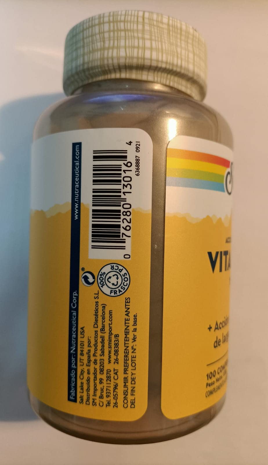 Vitamina C 100 comprimidos de 1000 mg de Solaray